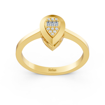 Fine ring with lab diamonds in yellow gold – 77R0259