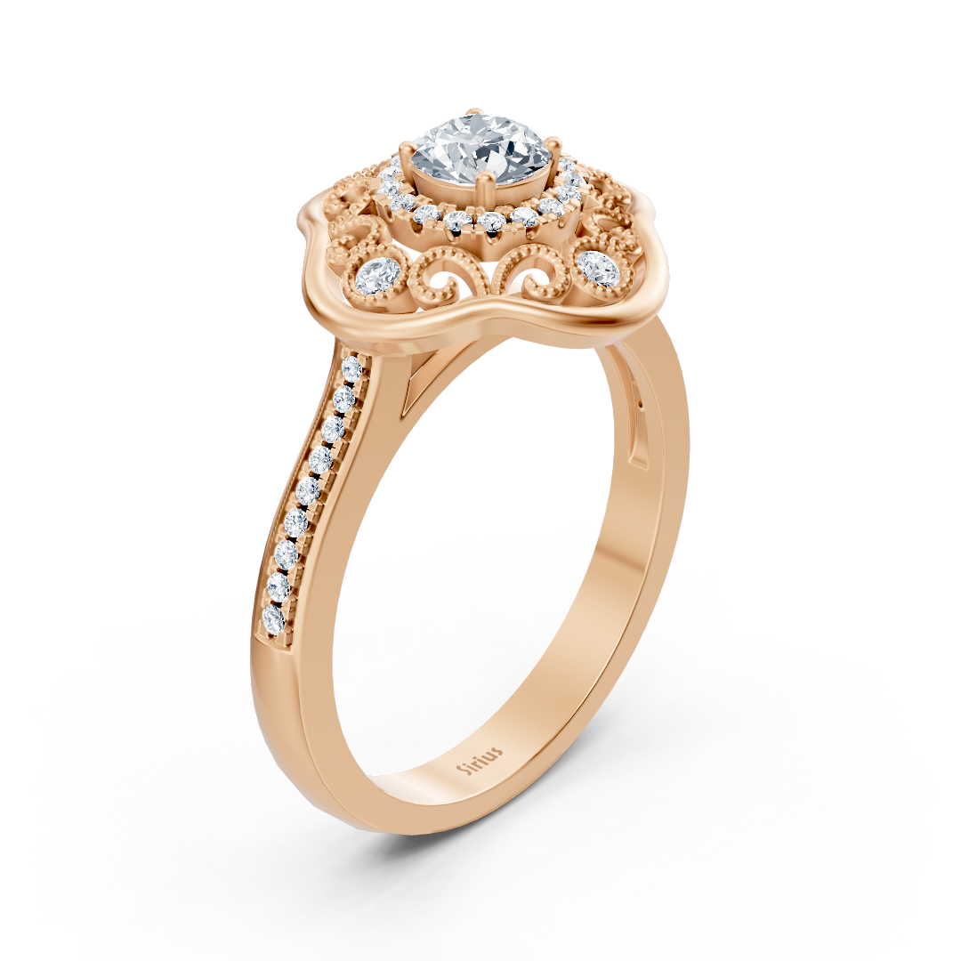 Ring mit Diamant & Diamanten in 14K Roségold | Rosy – hochwertiger Schmuck von Rosy Lab Diamonds