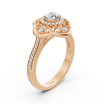 Blooming Brilliance 14 Karat Rose Gold Flower Diamond Ring