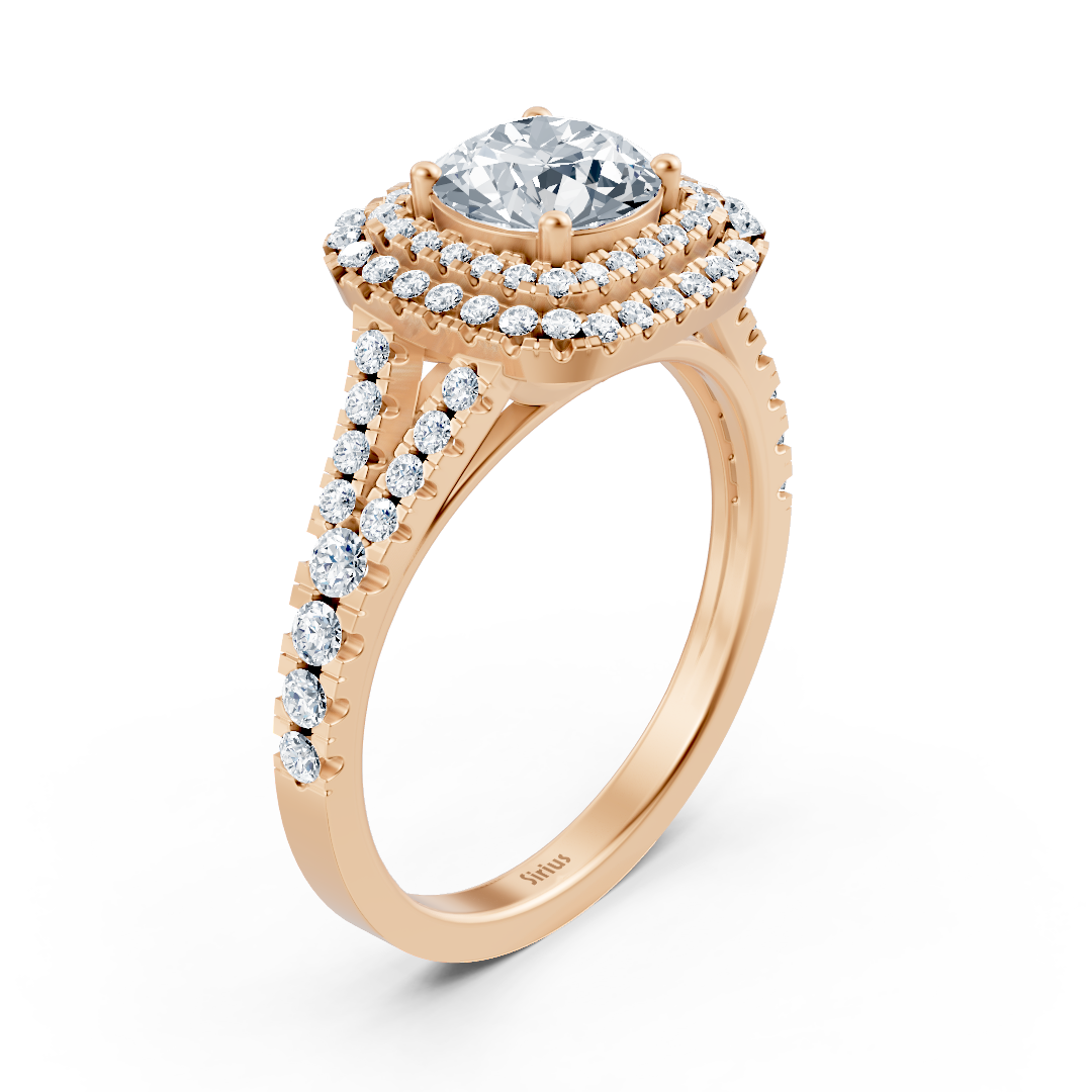 Eleganter Verlobungsring aus Roségold mit Rundschliff-Diamanten - 14K - hochwertiger Schmuck von Rosy Lab Diamonds