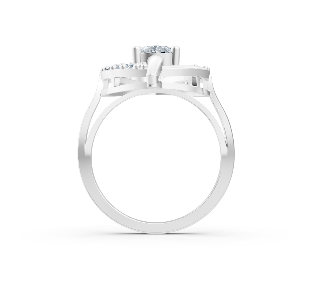 Artistic white gold ring with oval center stone – 1.09 carats