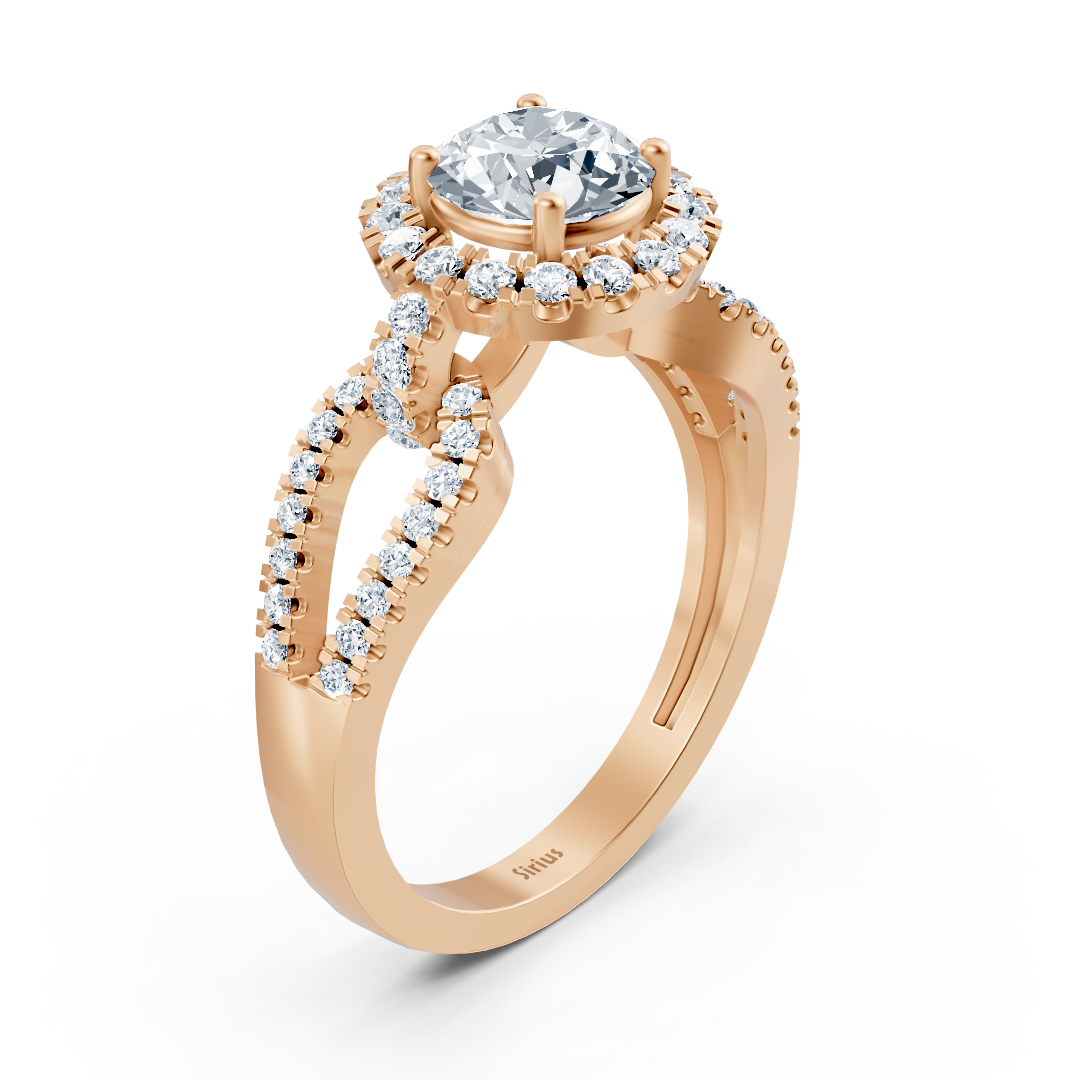 Roségoldring mit geschwungener Fassung und | Rosy – hochwertiger Schmuck von Rosy Lab Diamonds