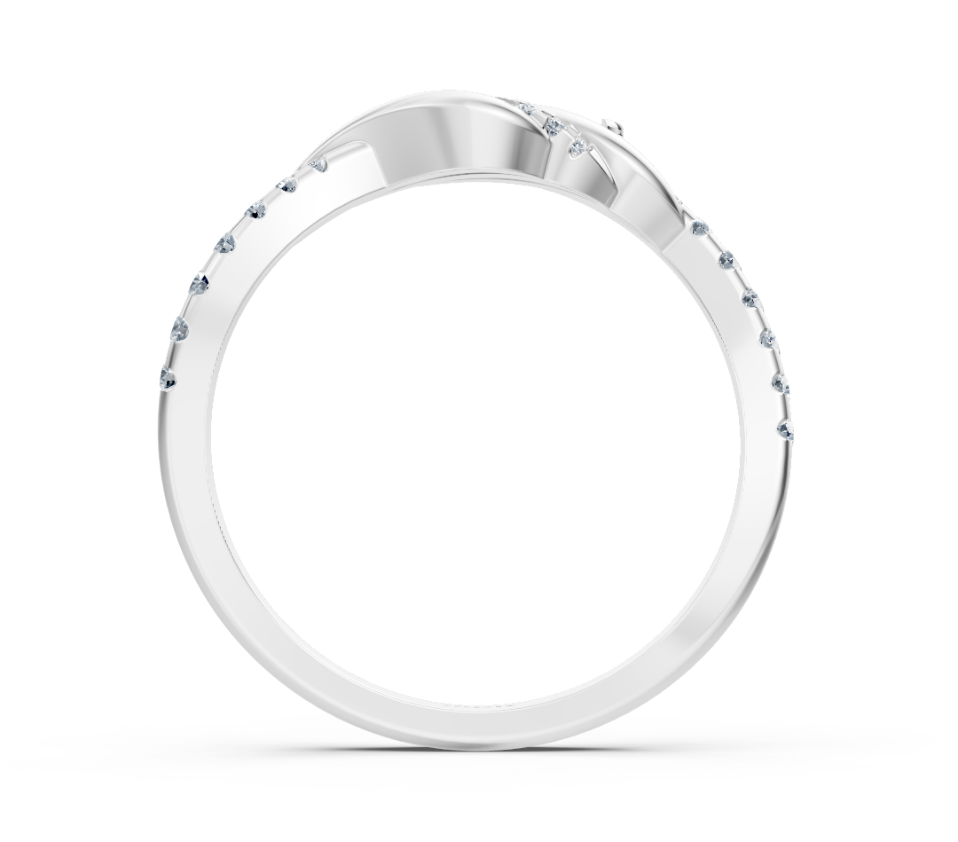 Weißgoldener Diamantring mit Schleifenmotiv