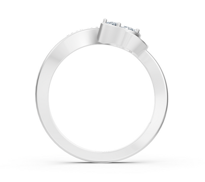 Weißgold-Ring mit floralem Diamantmix in verschiedenen Schliffen