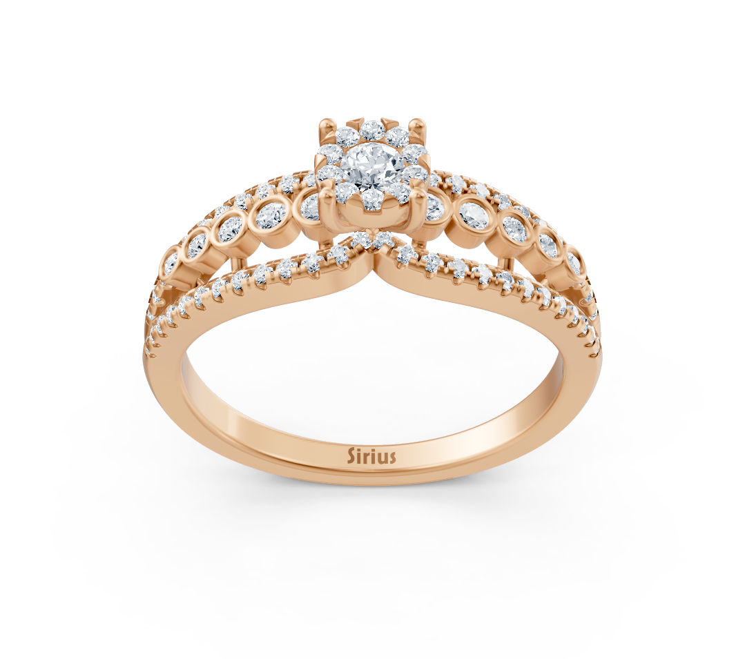 Verlobungsring aus Roségold mit Diamanten