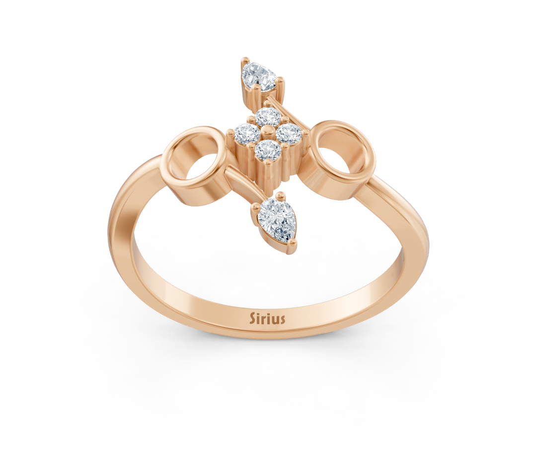 Ring mit Diamant & Labordiamanten in 14K Roségold | Rosy – hochwertiger Schmuck von Rosy Lab Diamonds