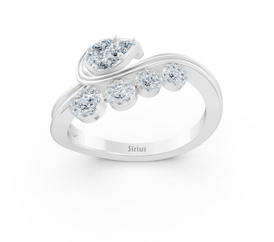 Weißgold-Ring mit floralem Diamantmix in verschiedenen Schliffen