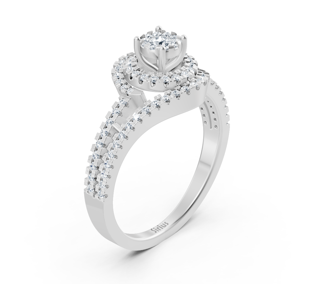 Verlobungsring aus Weißgold mit Diamanten