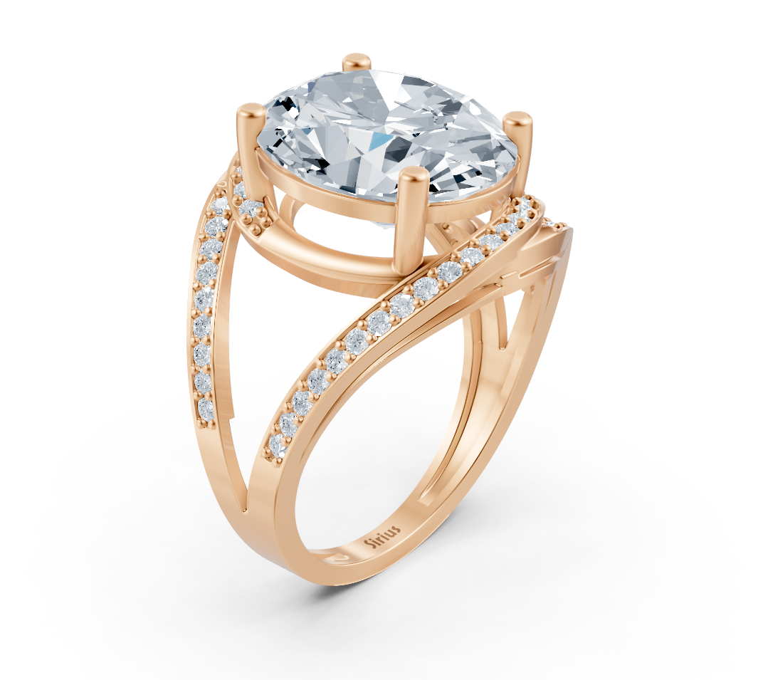 Eleganter Oval-Diamantring mit Labordiamanten in 14K Roségold - hochwertiger Schmuck von Rosy Lab Diamonds