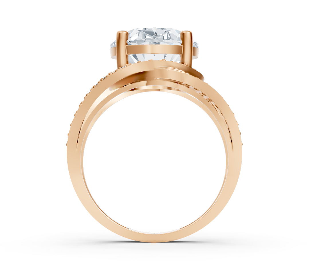 Eleganter Oval-Diamantring mit Labordiamanten in 14K Roségold - hochwertiger Schmuck von Rosy Lab Diamonds