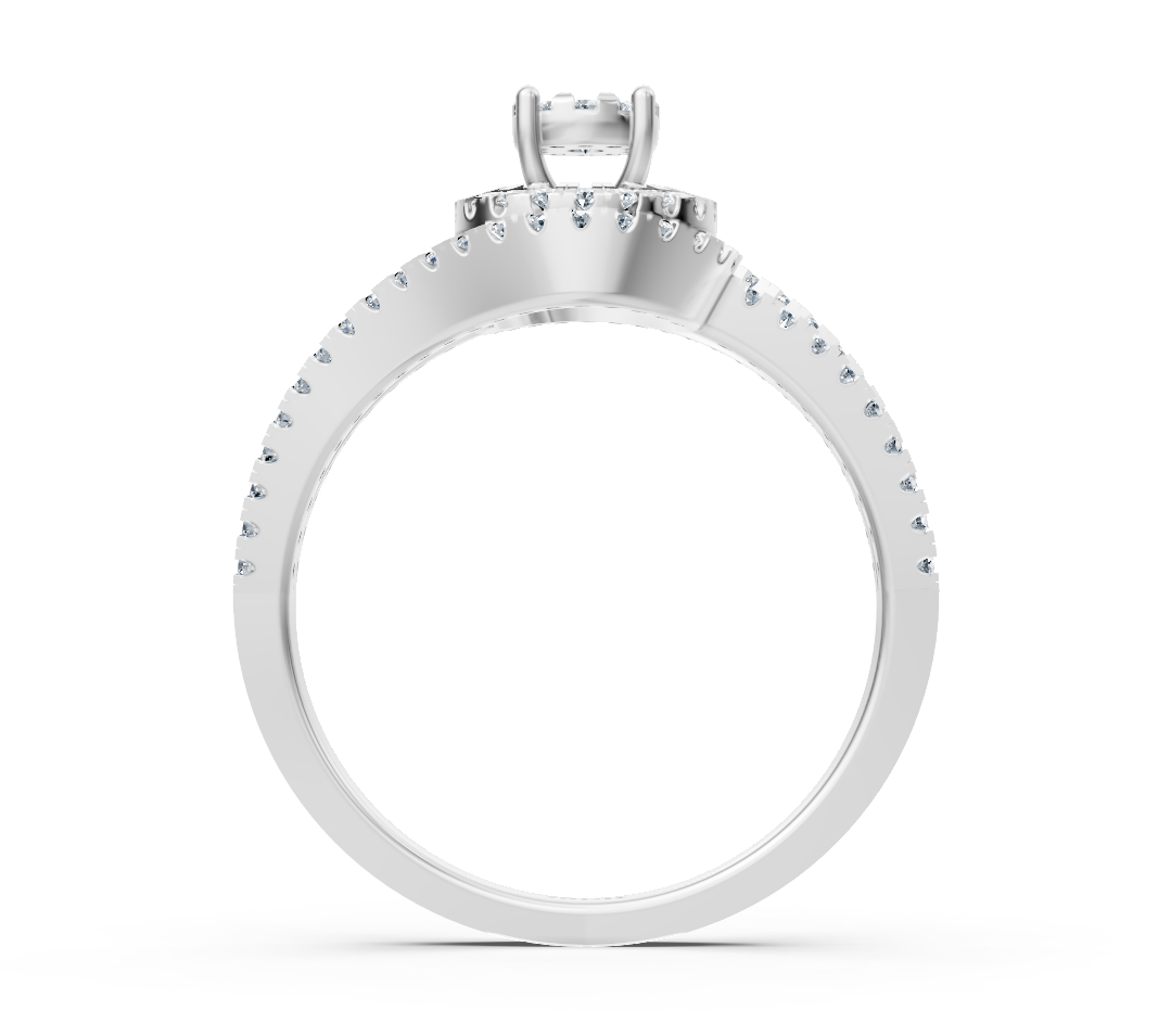 Verlobungsring aus Weißgold mit Diamanten