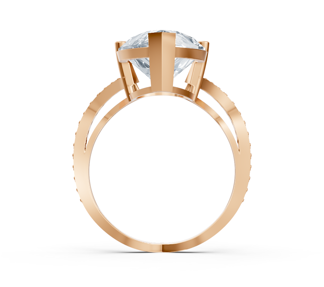 Elegant pear-cut diamond ring in 14K Rose Gold – lab-grown – high-quality Jewelry from Rosy Lab Diamonds