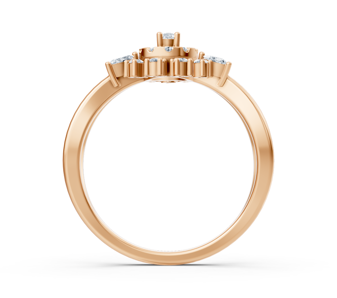 Çiçek desenli laboratuvar pırlantalı rose altın yüzük – Rosy Lab Diamonds'tan yüksek kaliteli Mücevher