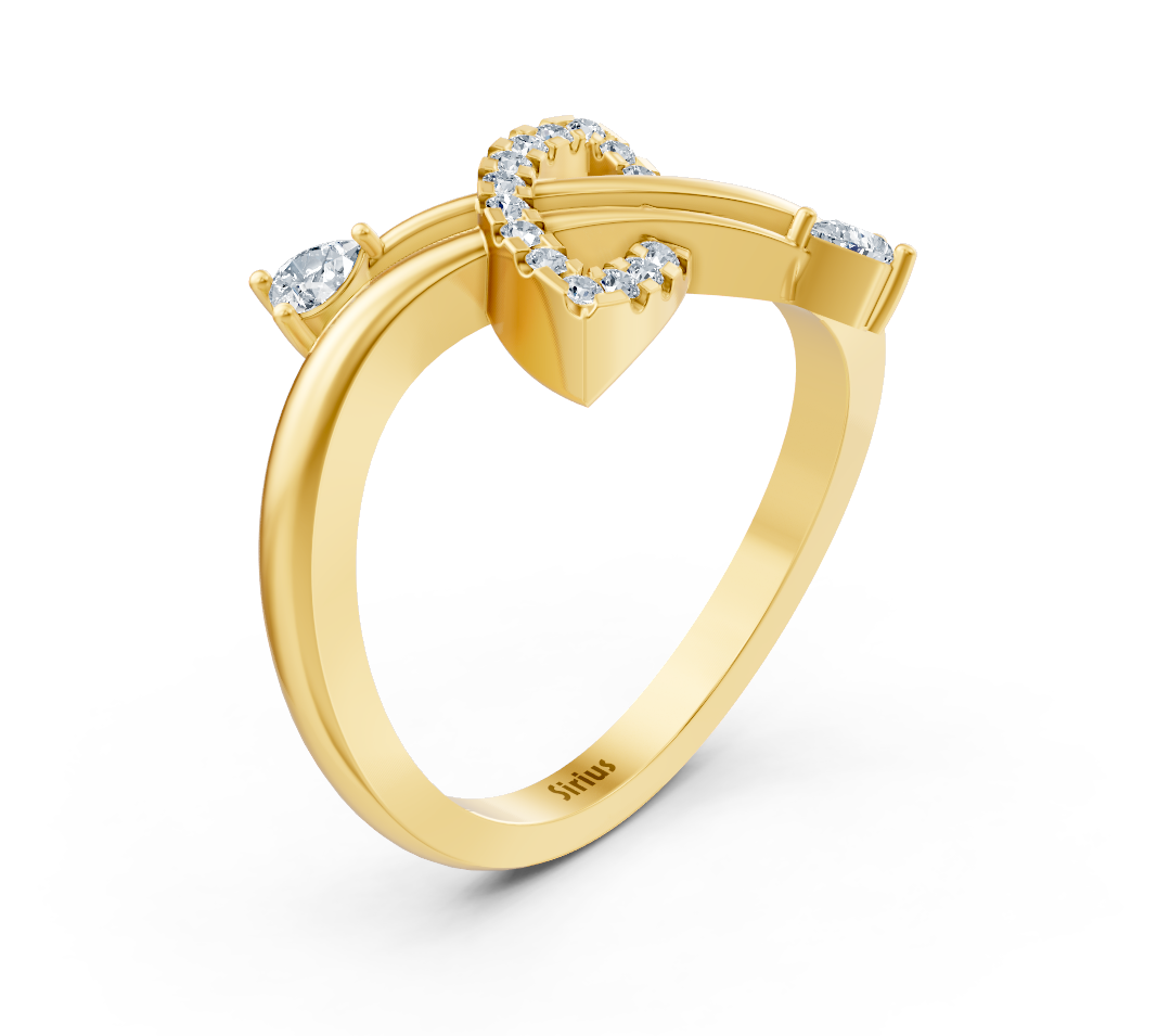 Ring mit Diamant & Labordiamanten in 14K Gelbgold | Rosy – hochwertiger Schmuck von Rosy Lab Diamonds