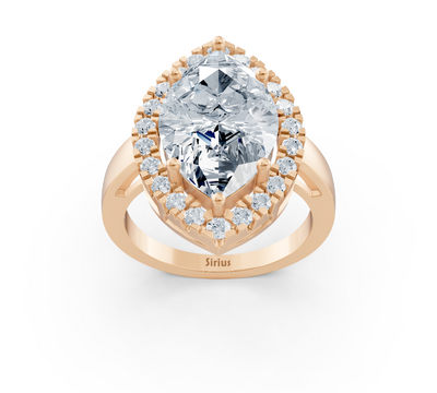 Romantic Marquise Halo Ring with Lab-Grown Diamonds in 14K Rose Gold
