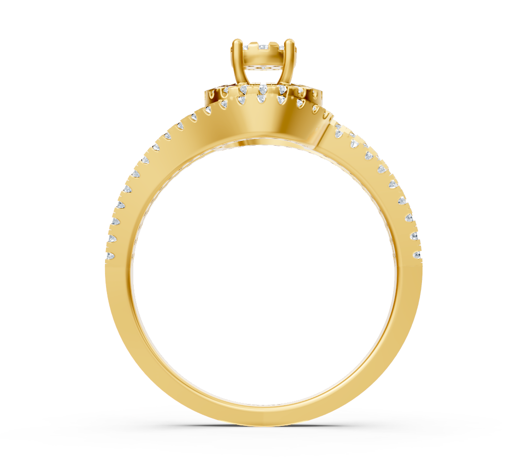 Verlobungsring aus Gelbgold mit Diamanten