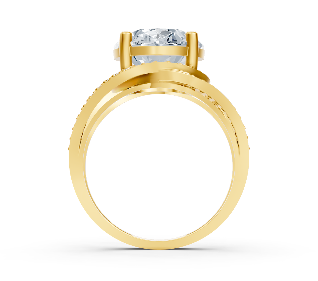 14K Sarı Altın içinde laboratuvar pırlantalı zarif oval pırlanta yüzük - Rosy Lab Diamonds’tan yüksek kaliteli Mücevher
