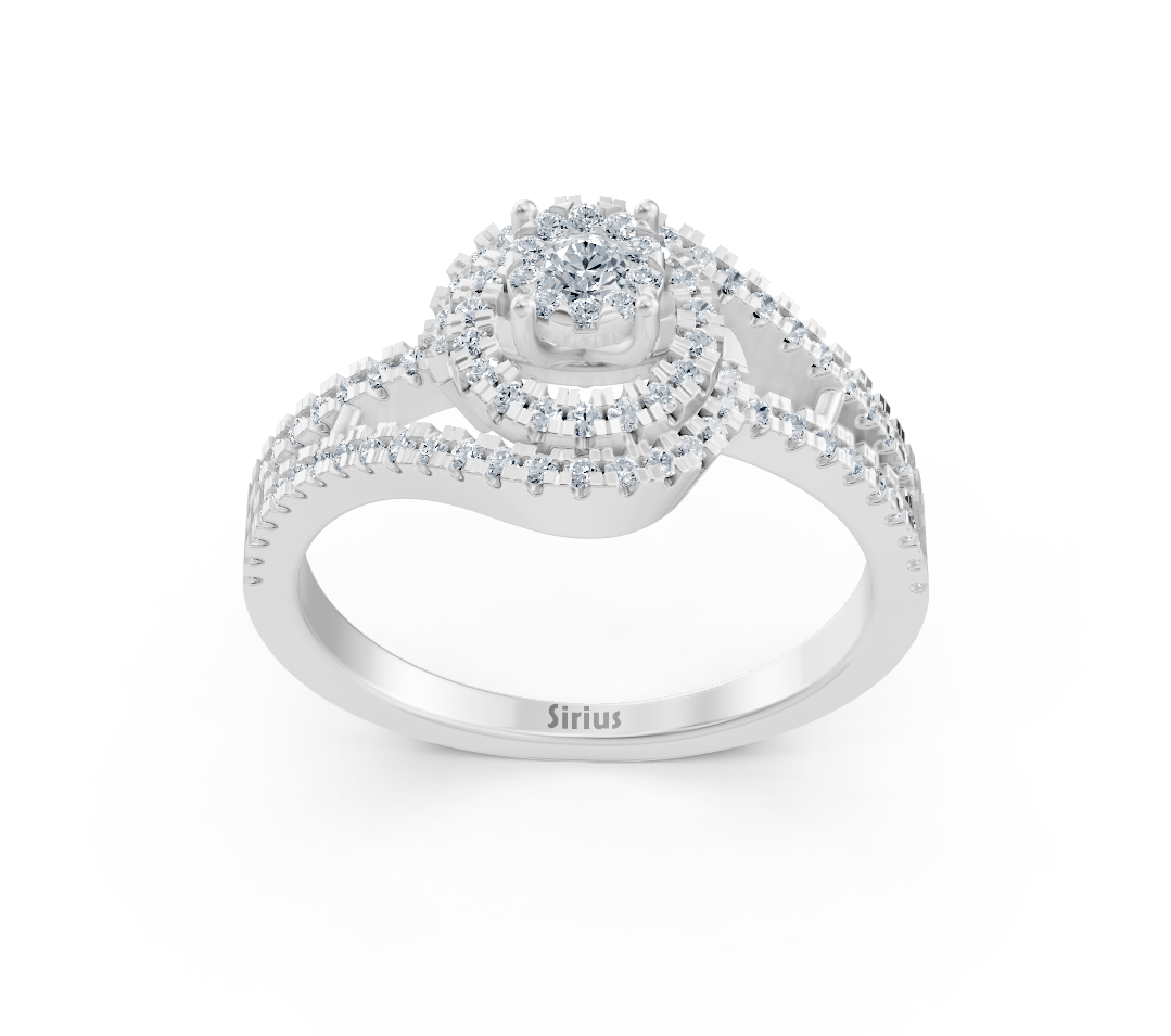 Verlobungsring aus Weißgold mit Diamanten