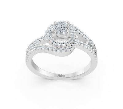 Verlobungsring aus Weißgold mit Diamanten