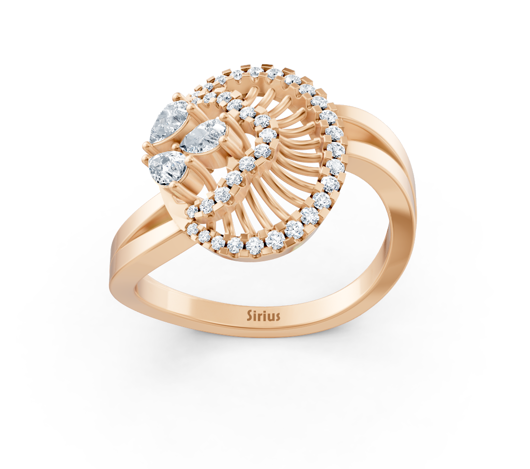 Kunstvoller Roségold-Ring mit ovalem Design und Labordiamanten - hochwertiger Schmuck von Rosy Lab Diamonds