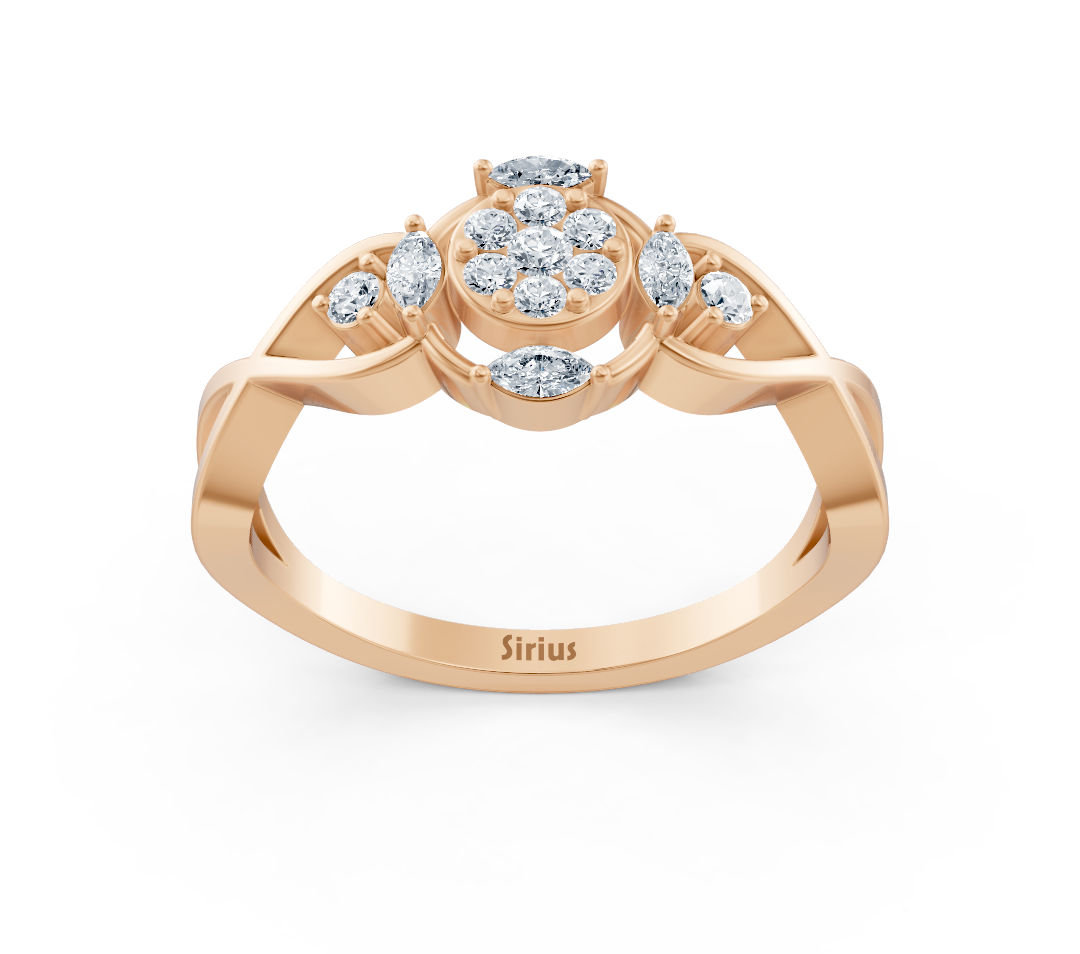 Rose gold flower ring with lab-grown diamonds – high-quality Jewelry from Rosy Lab Diamonds