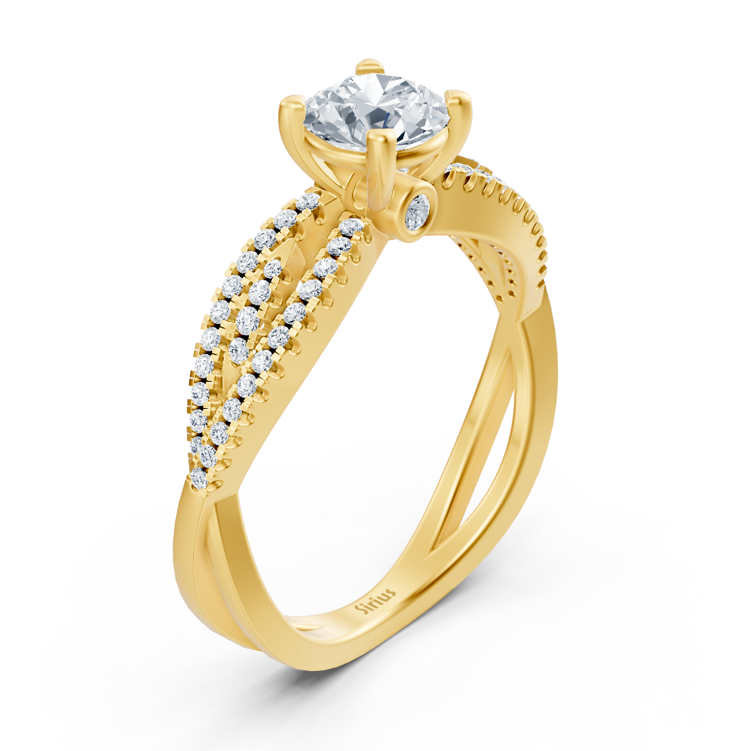 Eleganter Gelbgold-Diamantring mit Rundsteinen - 0,93 ct - hochwertiger Schmuck von Rosy Lab Diamonds