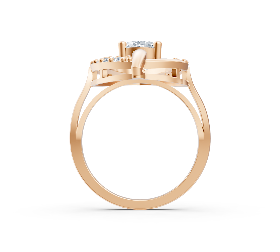 Artistic rose gold ring with oval center stone – 1.09 carats