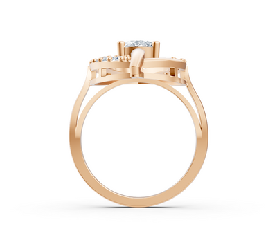 Artistic rose gold ring with oval center stone – 1.09 carats