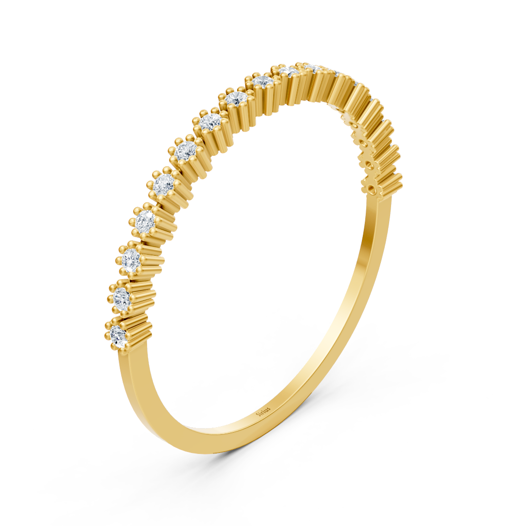Zarter Gelbgold-Ring mit Runddiamanten - 0,07 ct - hochwertiger Schmuck von Rosy Lab Diamonds