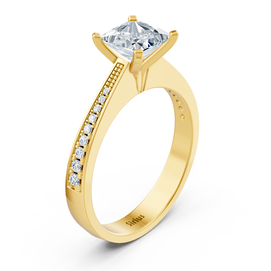 Ring mit Diamant & Labordiamanten in 14K Gelbgold | Rosy – hochwertiger Schmuck von Rosy Lab Diamonds