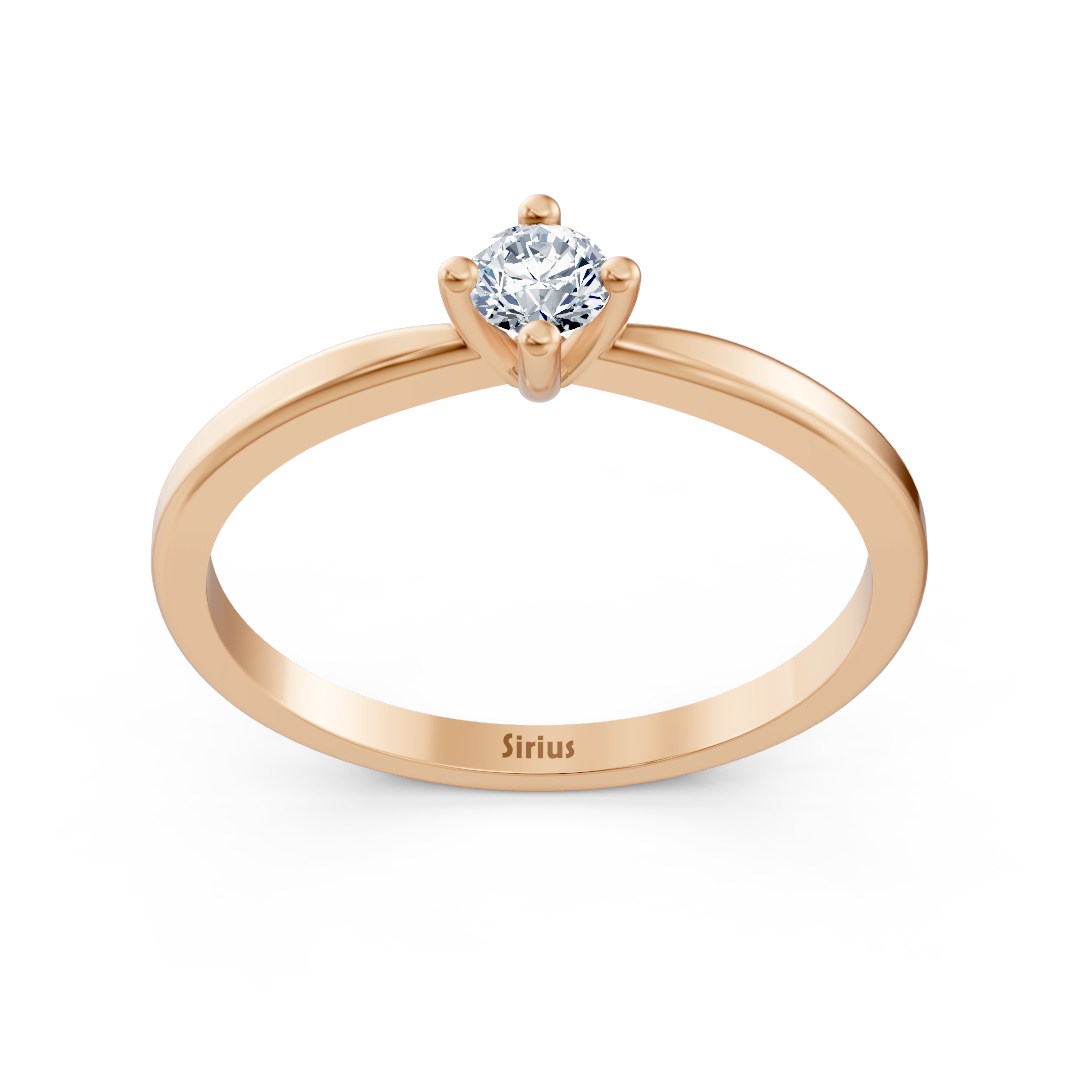 Rose Altın Laboratuvar Pırlantalı Klasik Solitaire Yüzük - 77R0257 - Rosy Lab Diamonds'tan yüksek kaliteli Mücevher