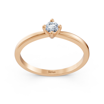 Classic solitaire ring with lab diamond in rose gold – 77R0257