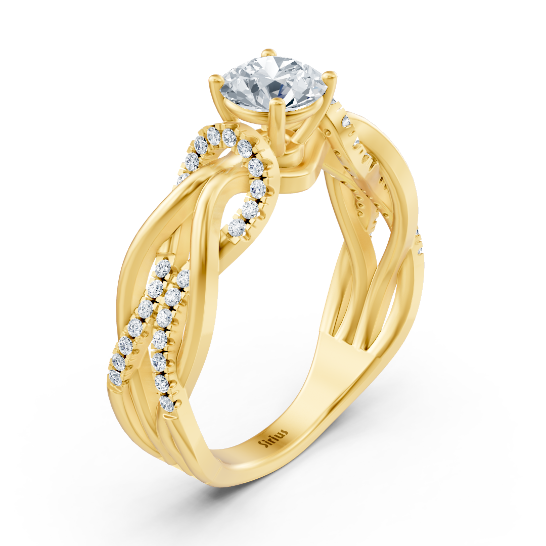 Ring mit Diamant & Labordiamanten in 14K Gelbgold | Rosy – hochwertiger Schmuck von Rosy Lab Diamonds