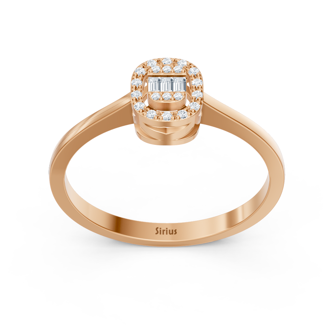Bague fine avec diamants de laboratoire en Or Rose - 77R0258 - Bijoux haut de gamme de Rosy Lab Diamonds
