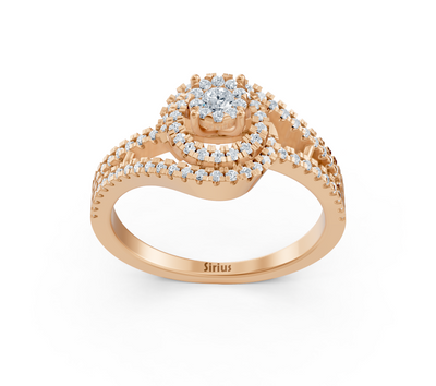 Verlobungsring aus Roségold mit Diamanten