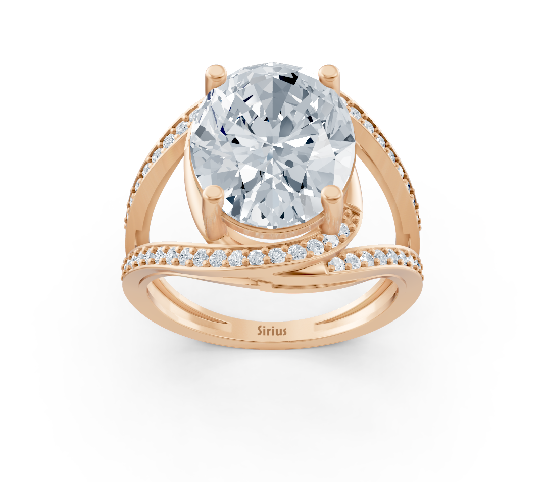 Eleganter Oval-Diamantring mit Labordiamanten in 14K Roségold - hochwertiger Schmuck von Rosy Lab Diamonds