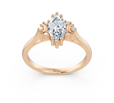 Rosenthron marquise ring made of rose gold with lab diamonds
