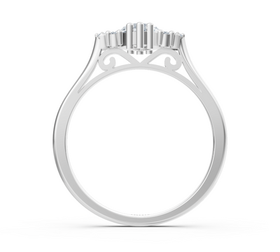 Lichtprinzessin Marquise-Ring aus Weißgold mit labordiamanten