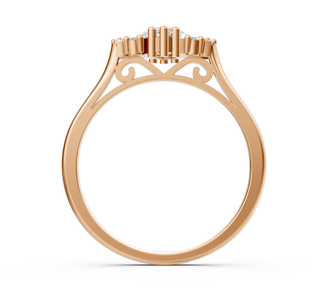 Rosenthron marquise ring made of rose gold with lab diamonds