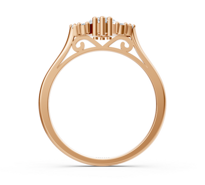 Rosenthron marquise ring made of rose gold with lab diamonds