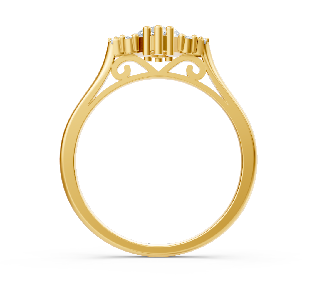 Majestät Marquise ring made of yellow gold with sparkling lab diamonds