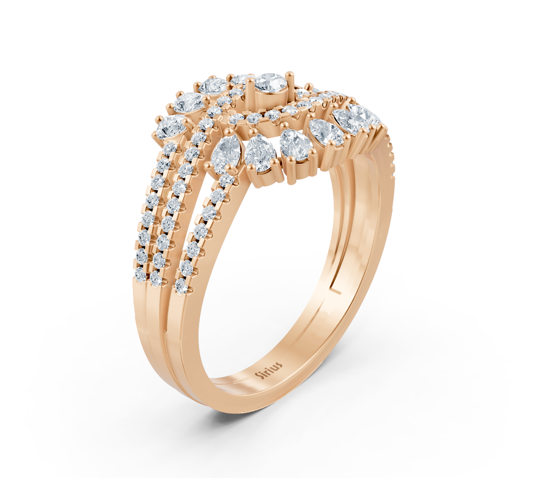 Rose gold ring with lab-grown diamonds in a luxurious design – high-quality Jewelry from Rosy Lab Diamonds