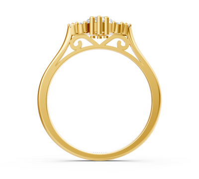 Majestät Marquise ring made of yellow gold with sparkling lab diamonds