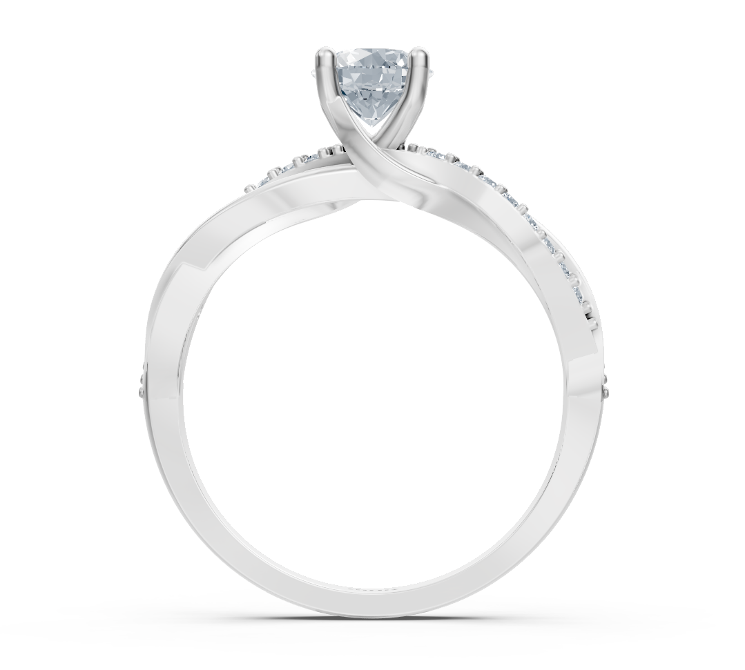 Twist tasarımlı Beyaz Altın pırlanta yüzük - 0,66 karat merkez taş - Rosy Lab Diamonds’tan yüksek kaliteli Mücevher