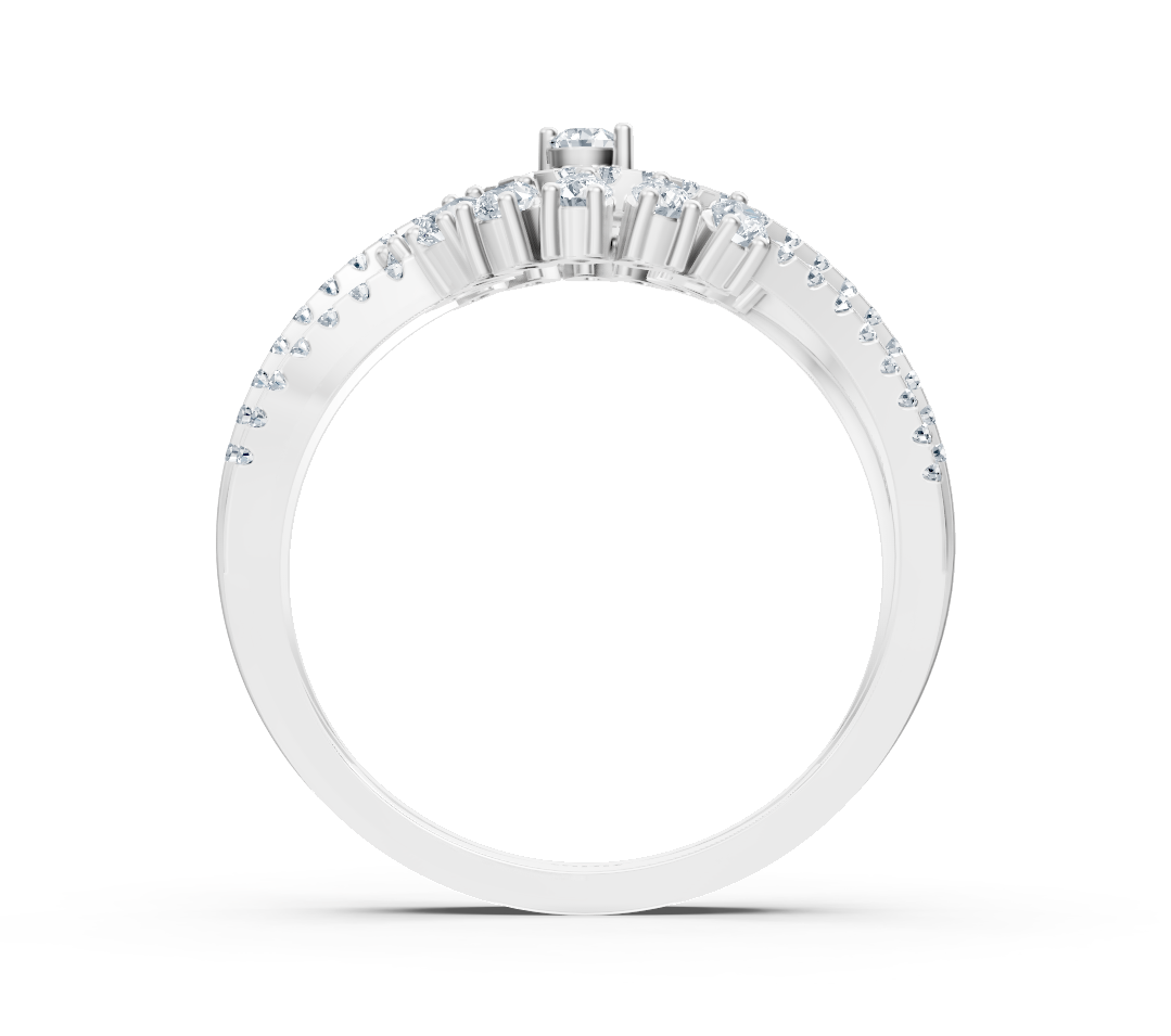 White gold ring with lab-grown diamonds in a luxurious design – high-quality Jewelry from Rosy Lab Diamonds