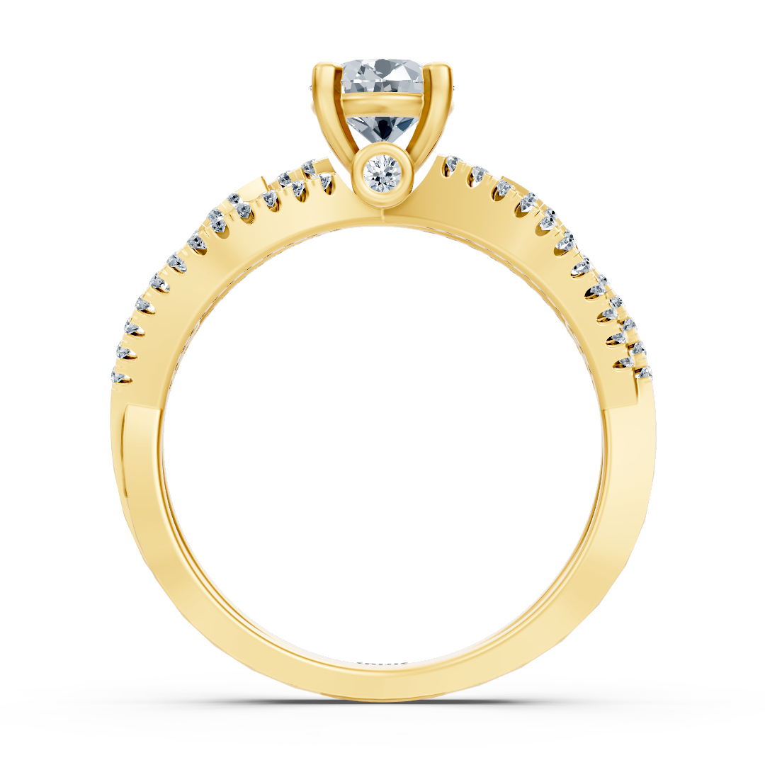 Eleganter Gelbgold-Diamantring mit Rundsteinen - 0,93 ct - hochwertiger Schmuck von Rosy Lab Diamonds