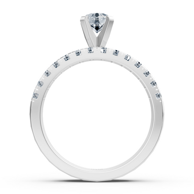 White gold diamond stacking ring with side ring
