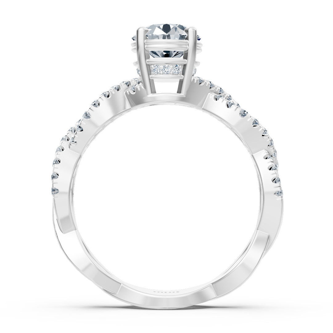 White gold diamond engagement ring "Vine Tendril"