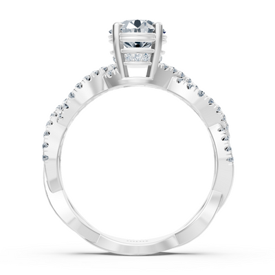 White gold diamond engagement ring "Vine Tendril"