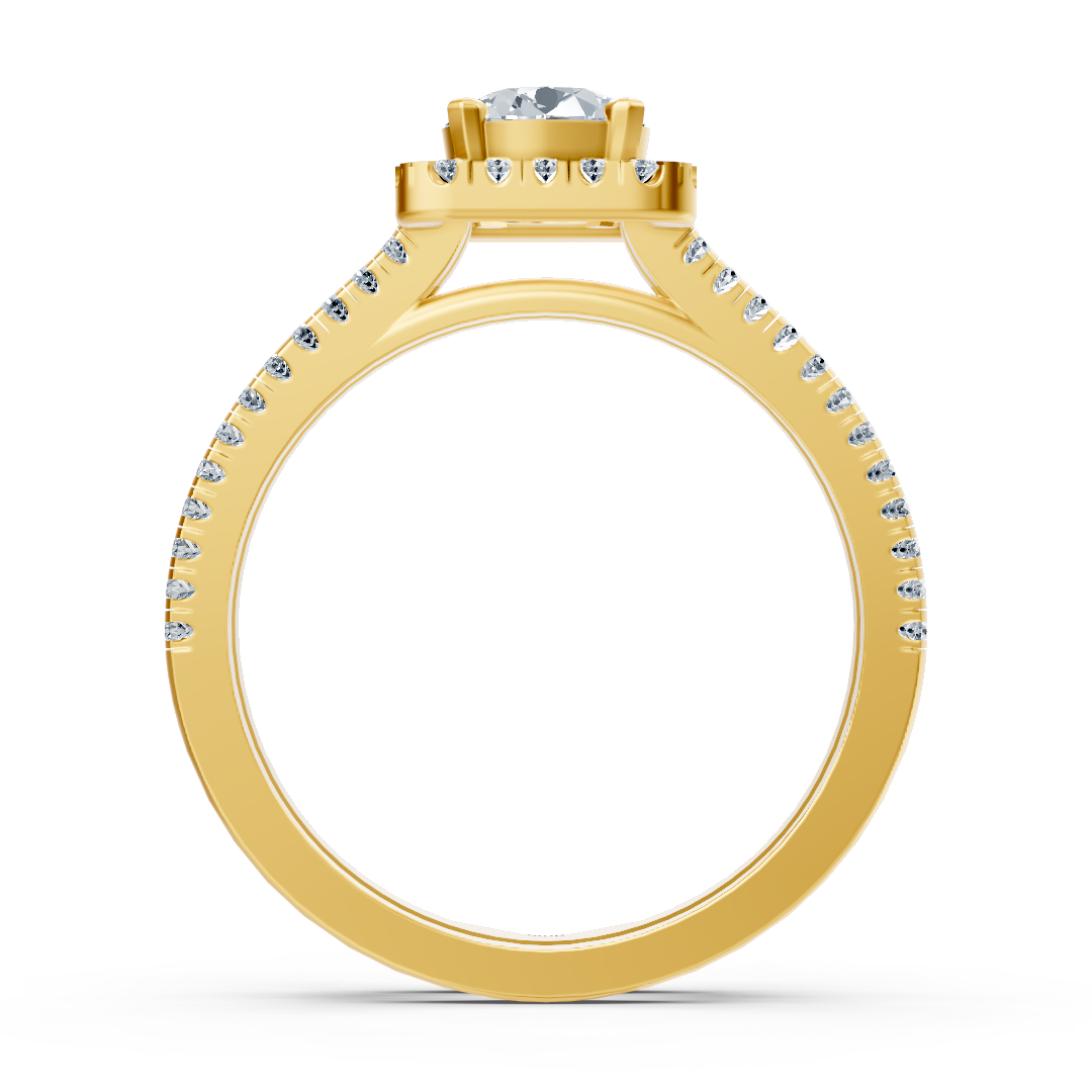 Ring mit Diamant & Labordiamanten in 14K Gelbgold | Rosy – hochwertiger Schmuck von Rosy Lab Diamonds